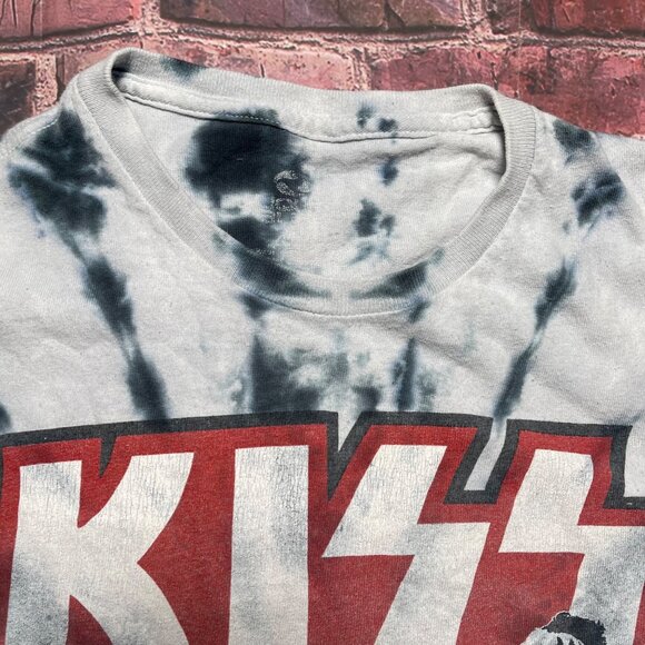 Kiss Destroyer Shirt Mens S/M Blue Tye Dye Graphic Band Rock Roll Liquid Blue - Picture 2 of 5